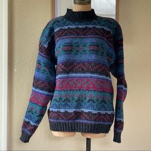 Woolrich purple blue teal vintage wool Womens sweater size l
